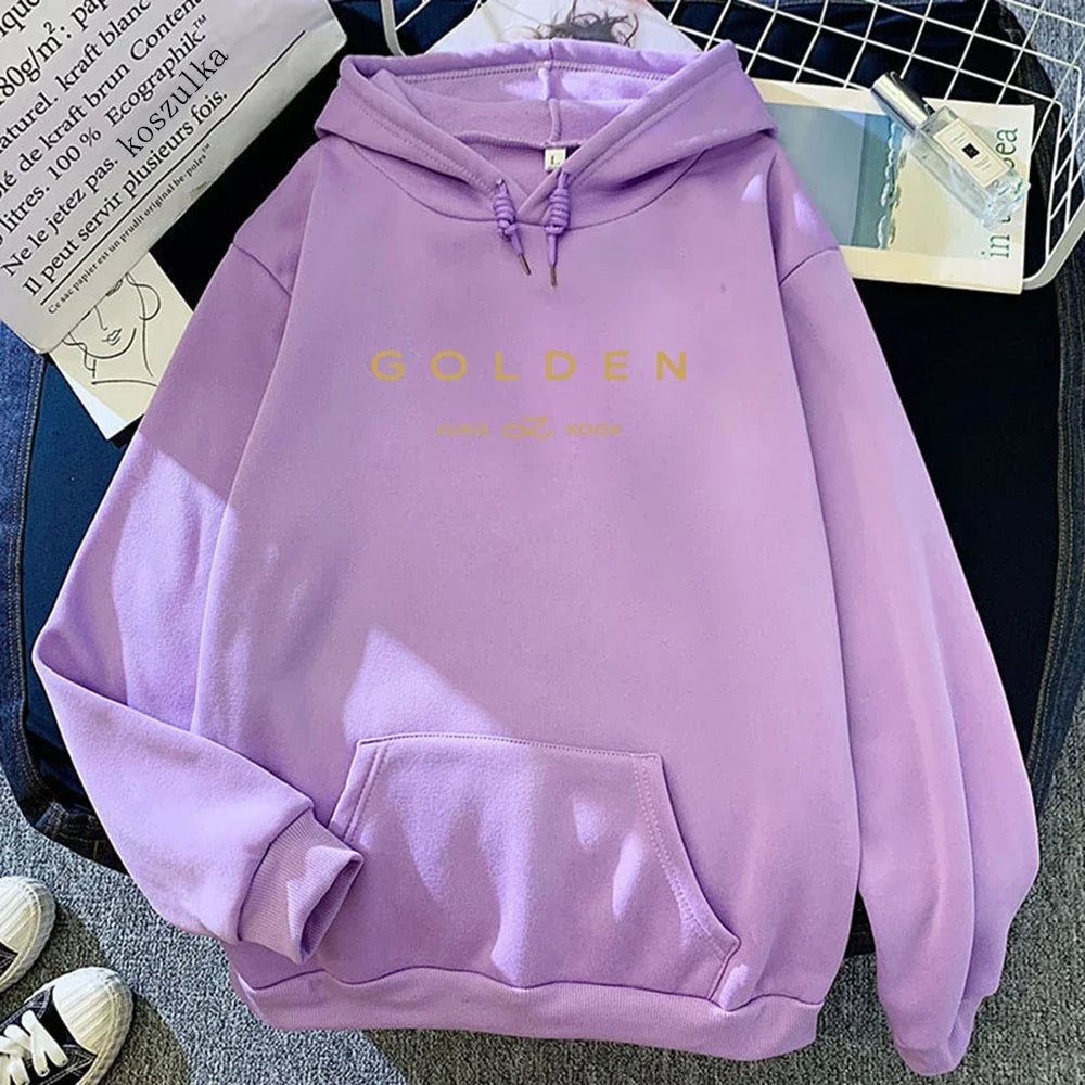 Letter Print Golden Pullovers Sweatshirts
