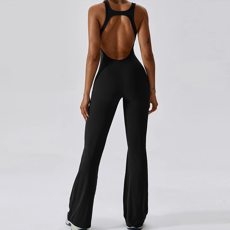Sexy Back V Jumpsuit Gym Set