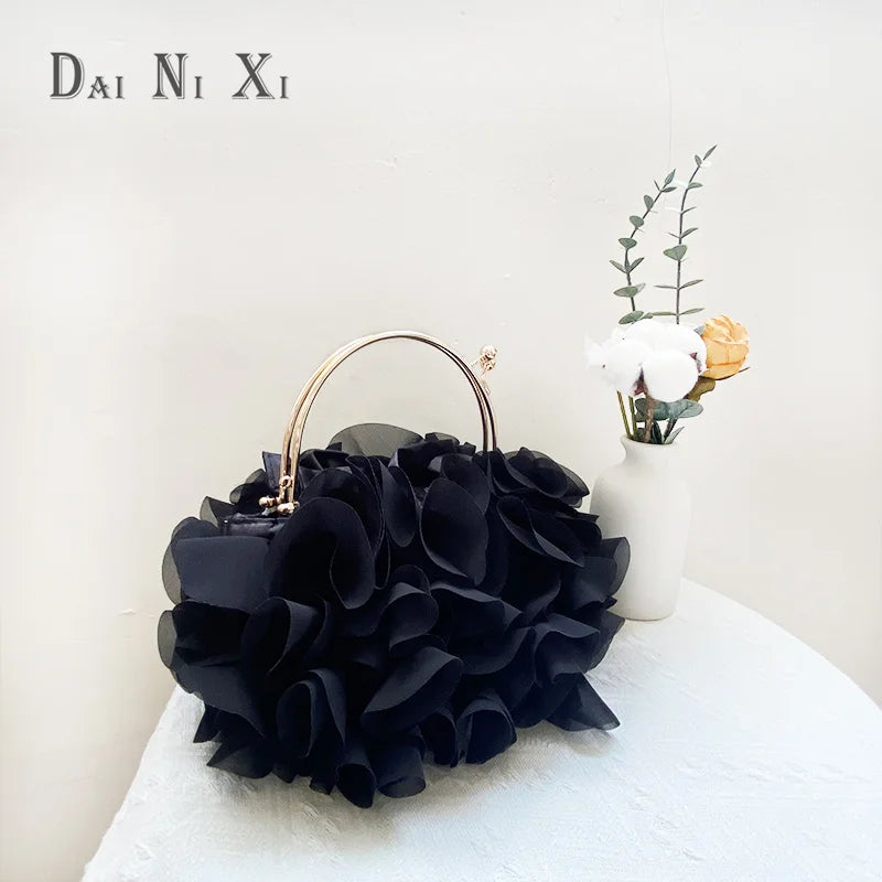 Luxury Silks Flower Clutch Bag