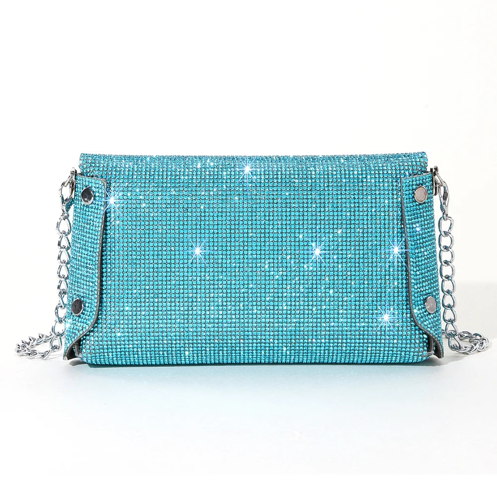 Rhinestone Women Shiny Evening Envelope Clutch Bag