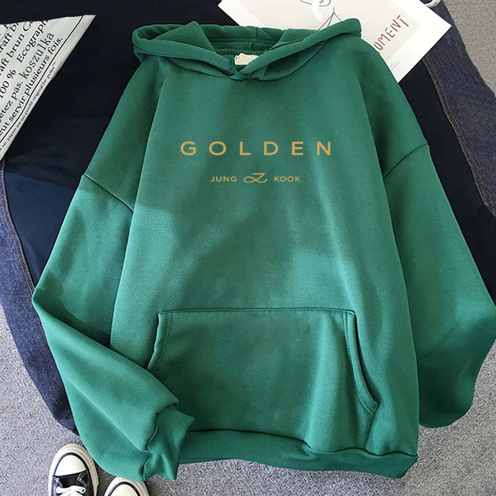 Letter Print Golden Pullovers Sweatshirts