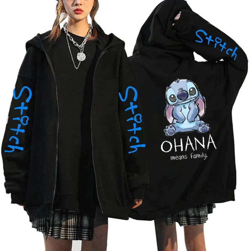 Zipper Disney Stitch Zip Up Hoodies