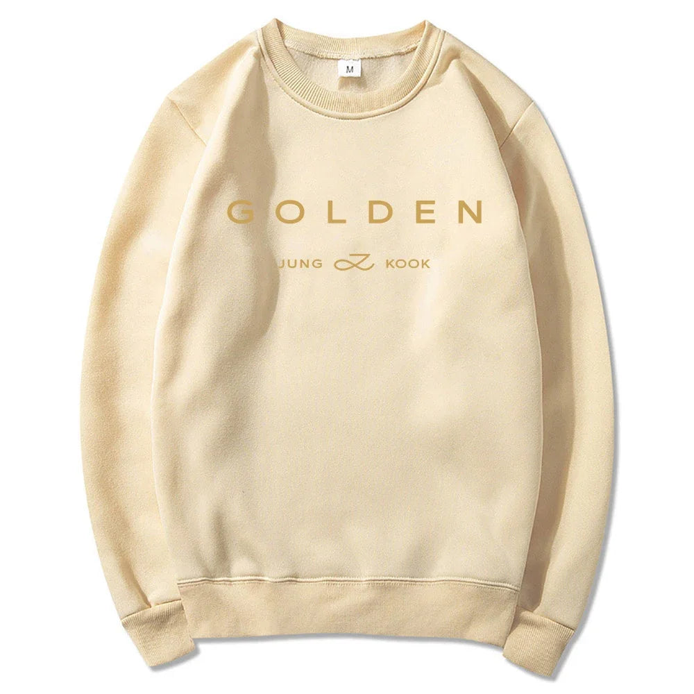 Letter Print Golden Pullovers Sweatshirts