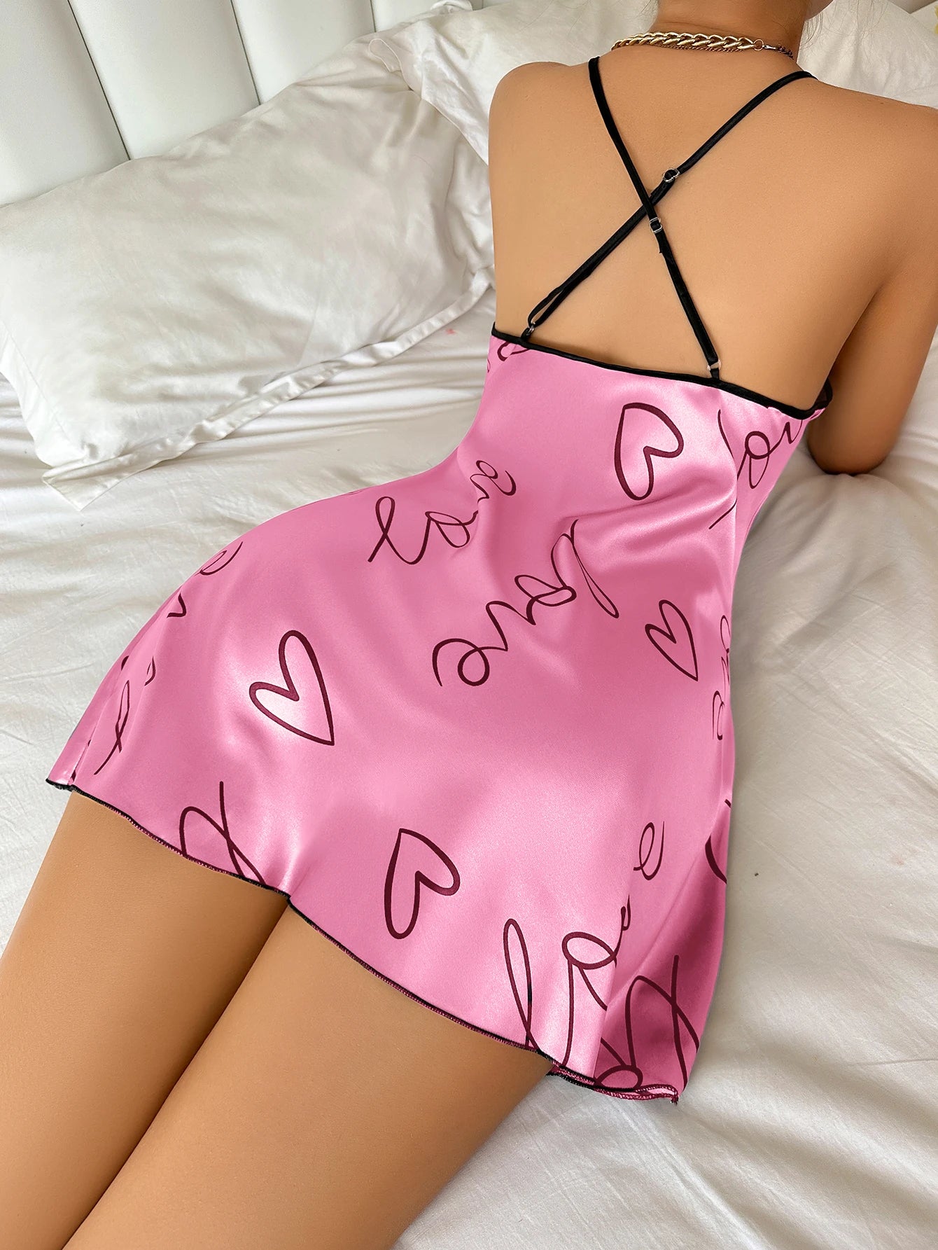 Heart  Letter Print Nightdress