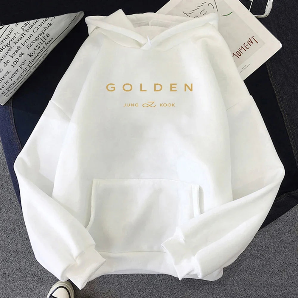 Letter Print Golden Pullovers Sweatshirts