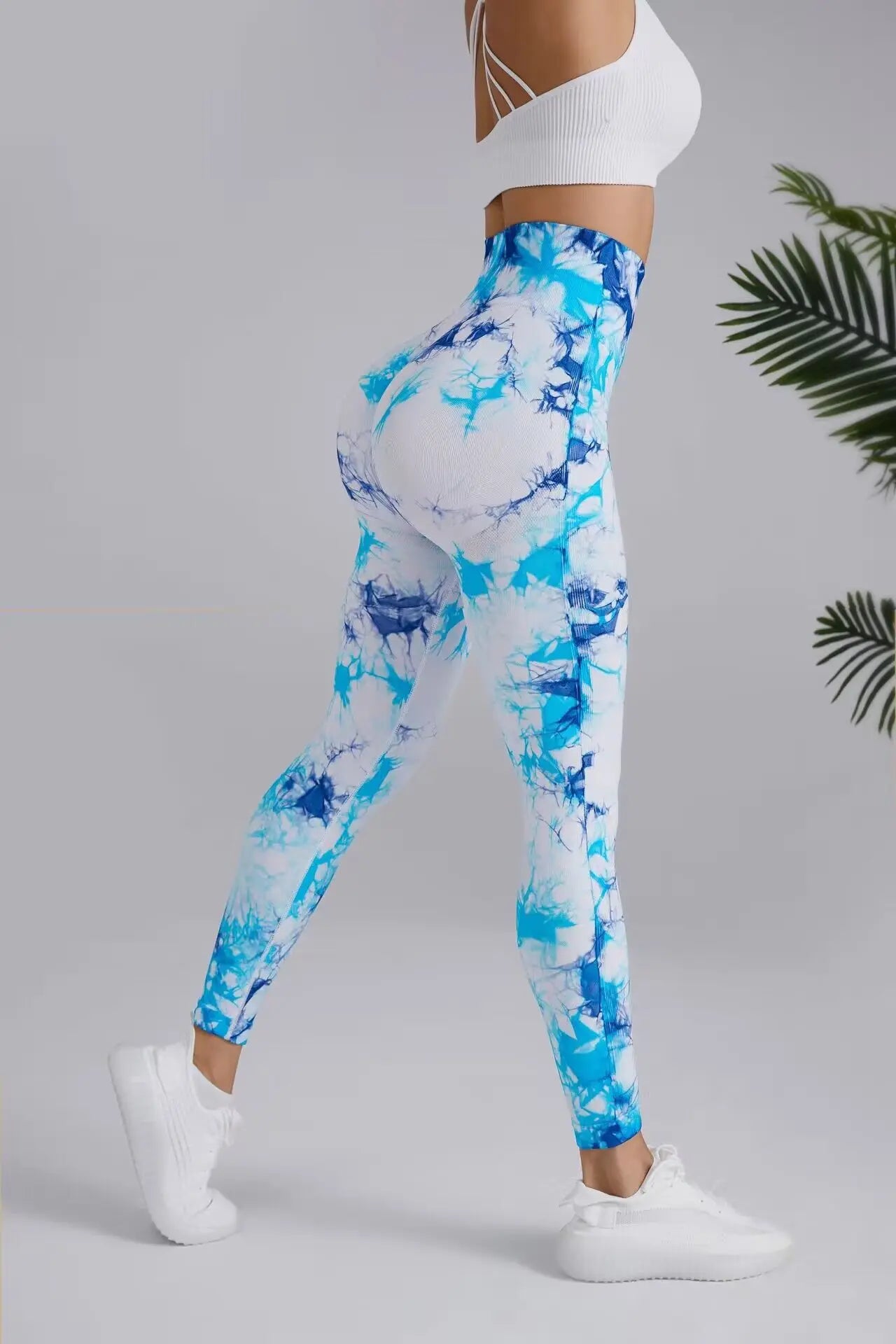 3D Print Tie Dye Sports Seamless  Leggings