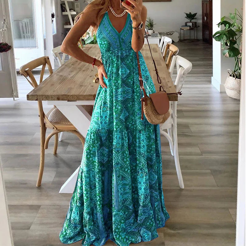 Boho Vintage Loose Maxi Dress
