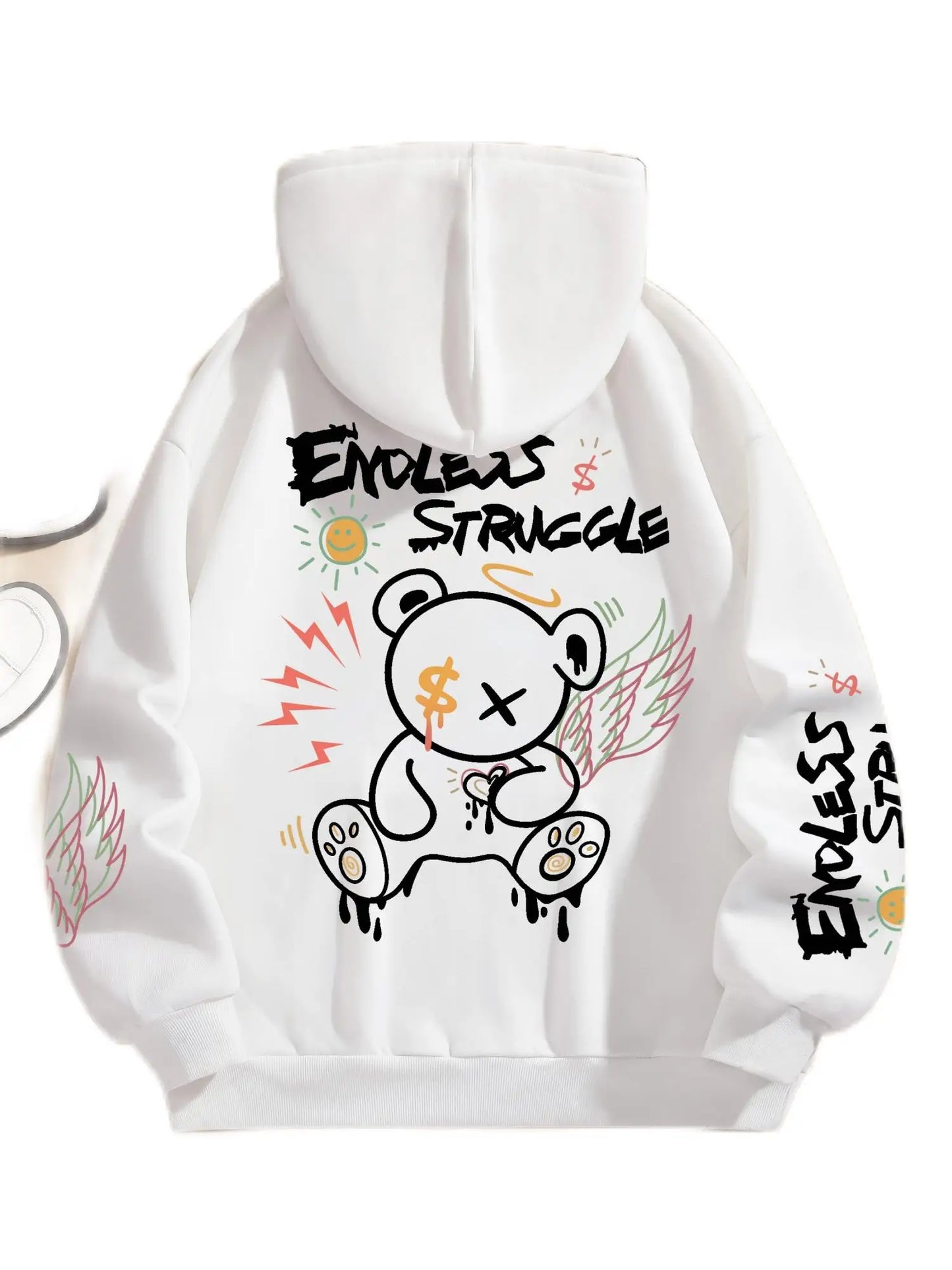 Endless Struggle Graffiti Bear Printed Hoodies