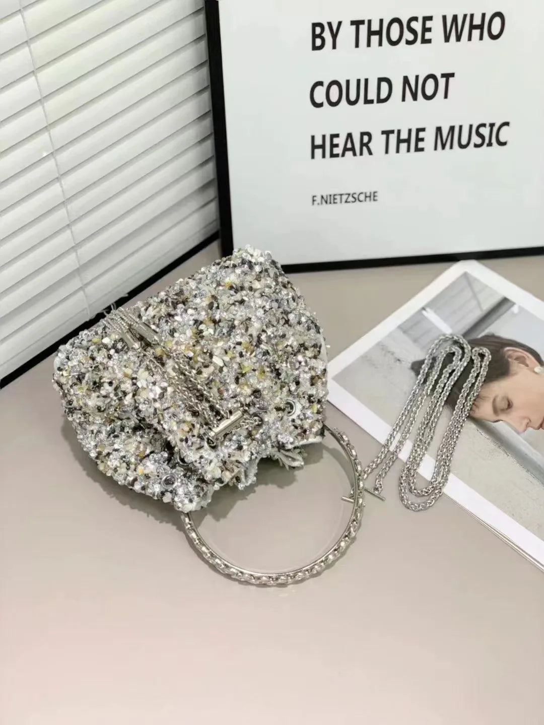 Luxury Designer Colorful Stones Evening Clutch Bag