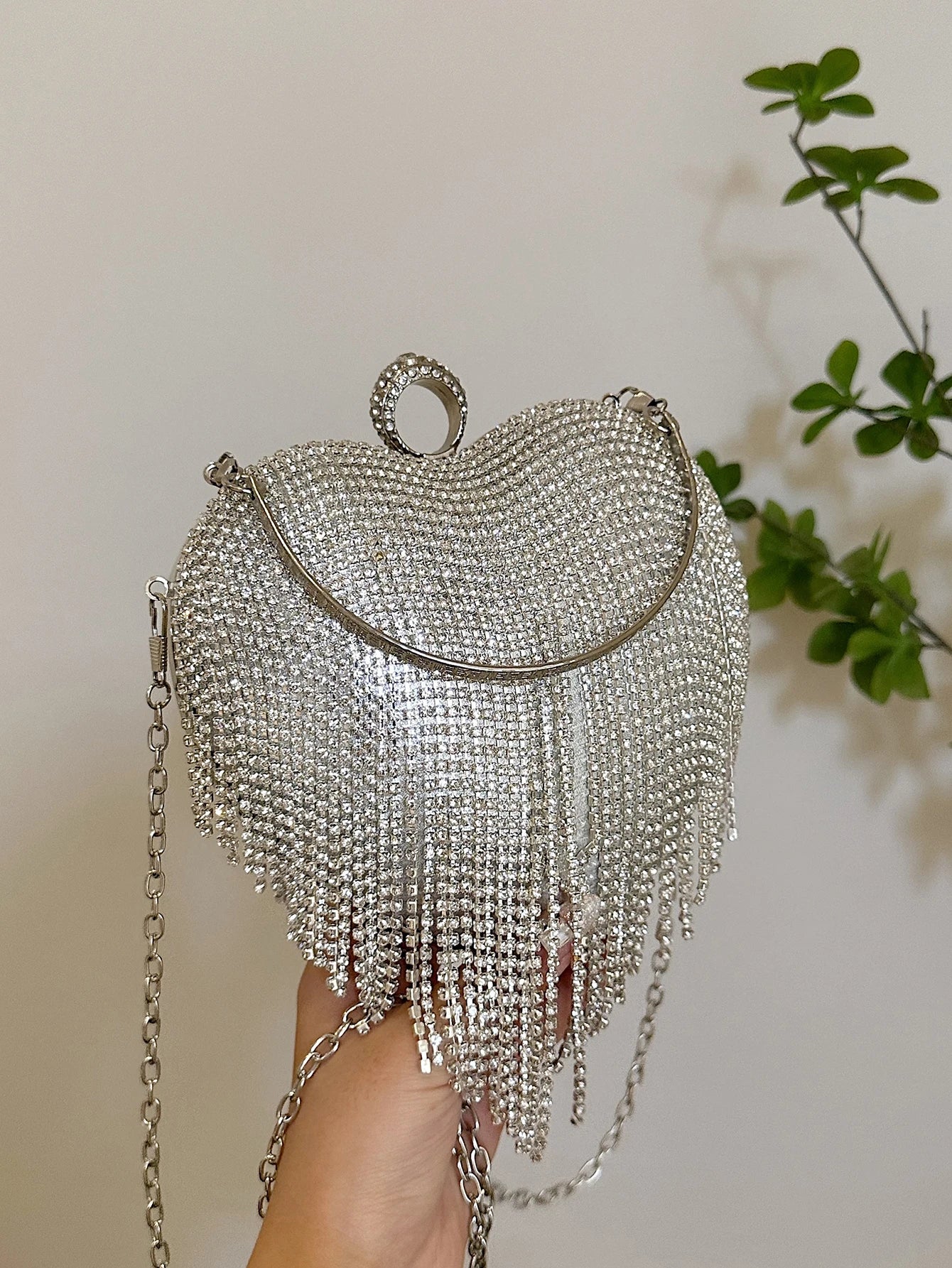 Partywear Handmade Diamond Heart Handbag