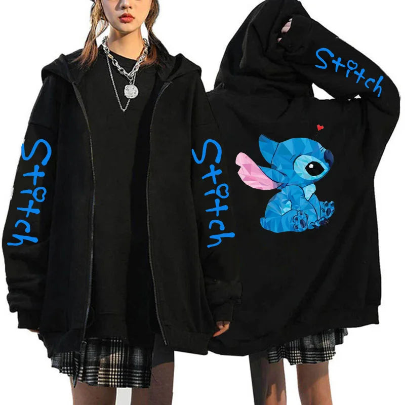 Zipper Disney Stitch Zip Up Hoodies