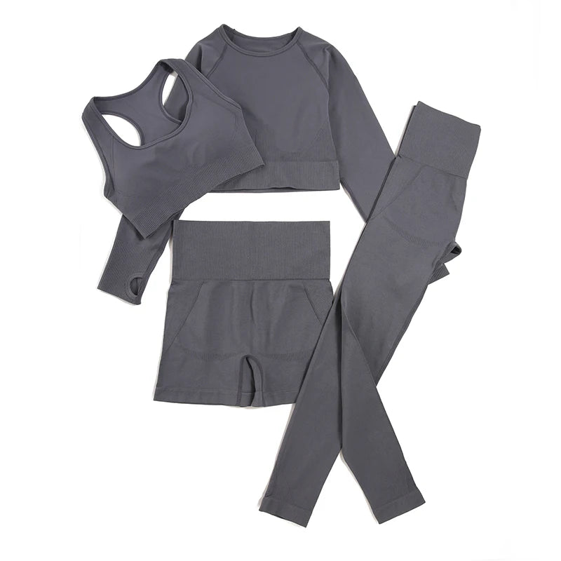 2/3/4pcs Seamless Yoga Set Gym Clothes