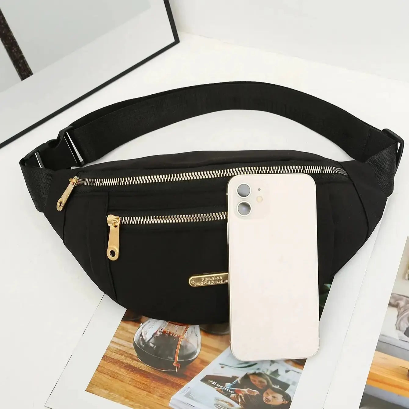 Women Waterproof Waist Bag with Adjustable Strap