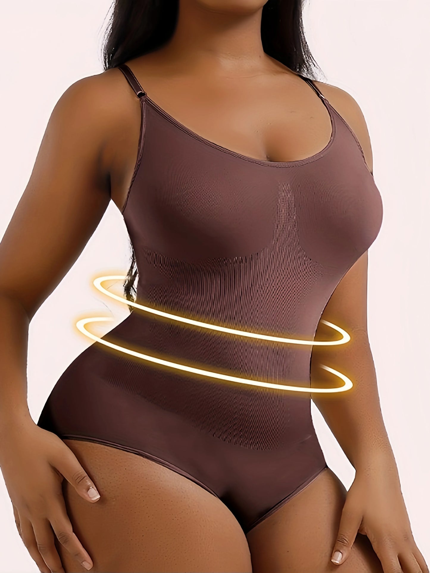 V Neck Spaghetti Strap Compression Bodysuit