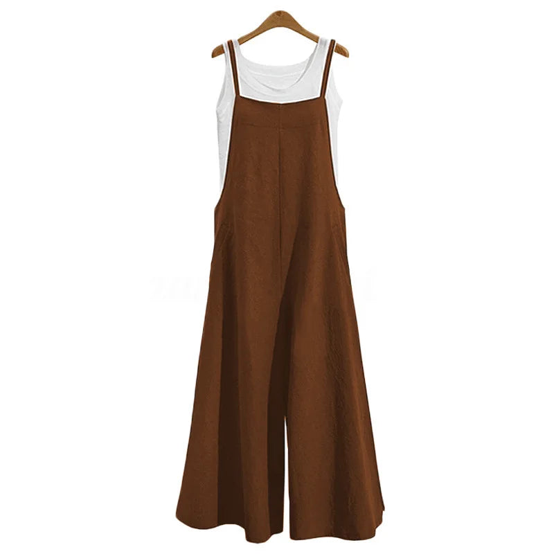 Women Solid Color Straps Jumpsuit