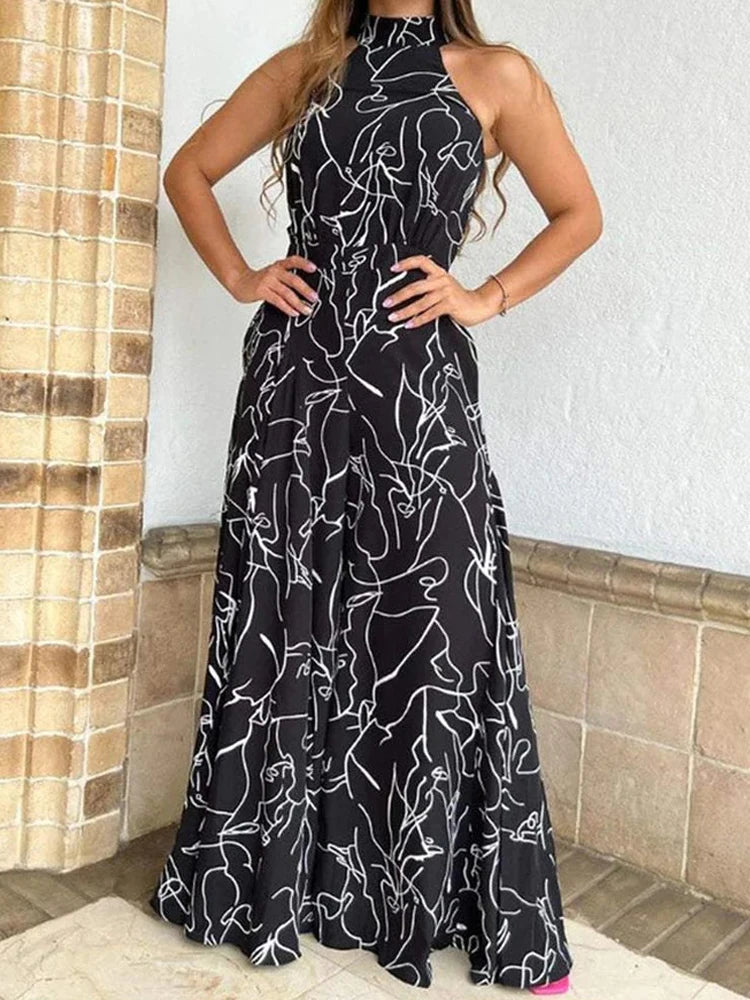 Women's Elegant Waist Halter Jumpsuit