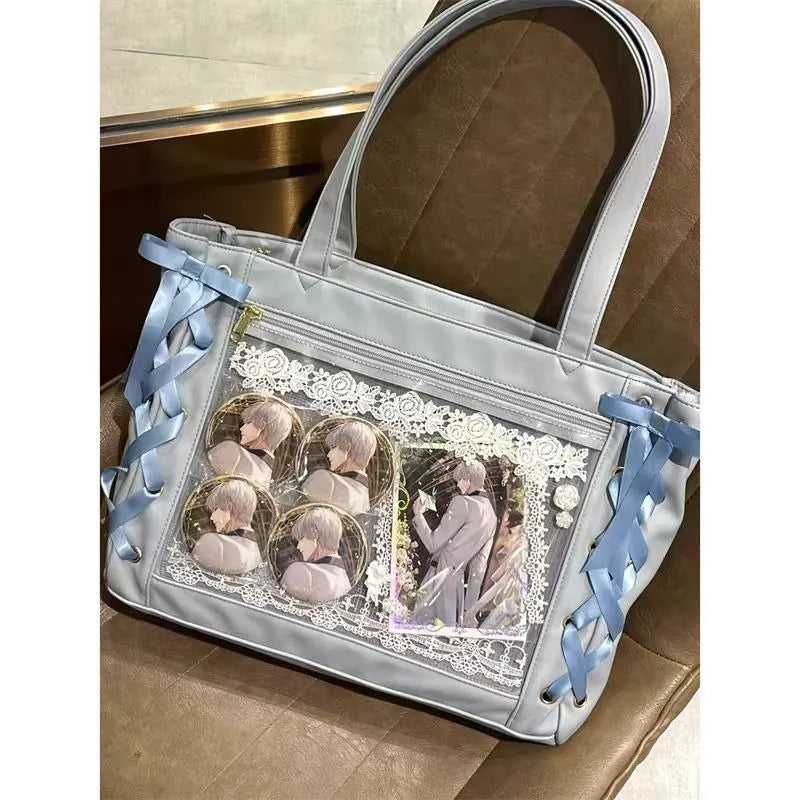 Japanese Style Blue Shoulder Bag