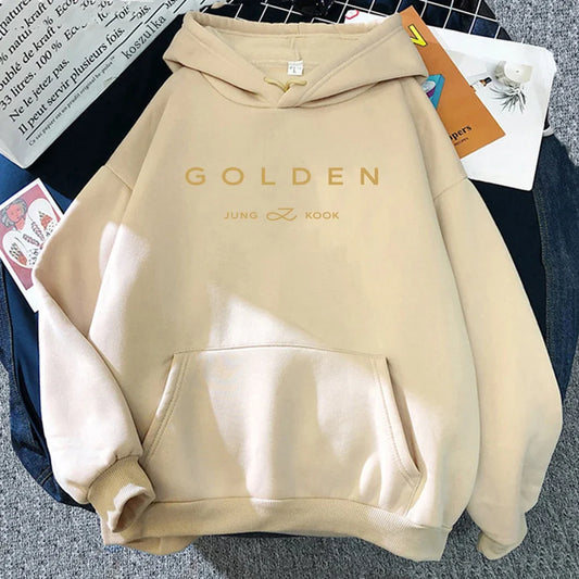 Letter Print Golden Pullovers Sweatshirts