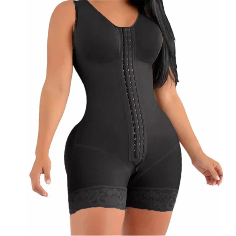Shapewear High Compression Bodysuit Girdles with Brooches Bust