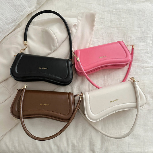 Solid Color Small Top-handle Underarm Bags