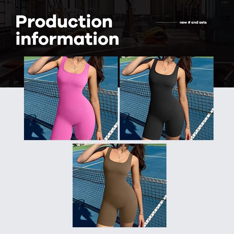Seamless One-Piece Short Gym Suit