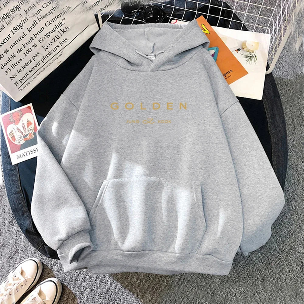 Letter Print Golden Pullovers Sweatshirts