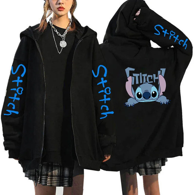 Zipper Disney Stitch Zip Up Hoodies