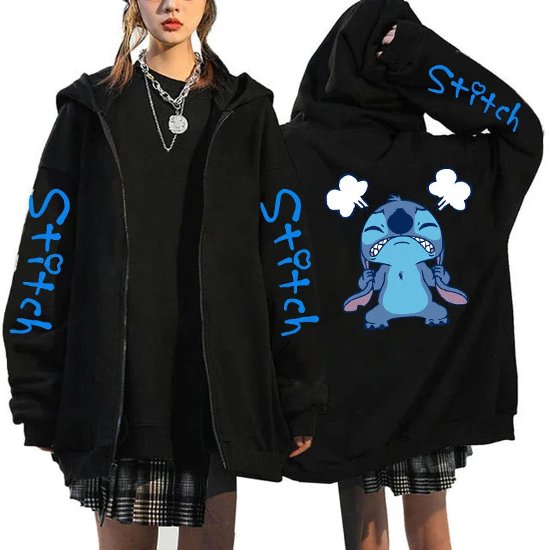 Zipper Disney Stitch Zip Up Hoodies
