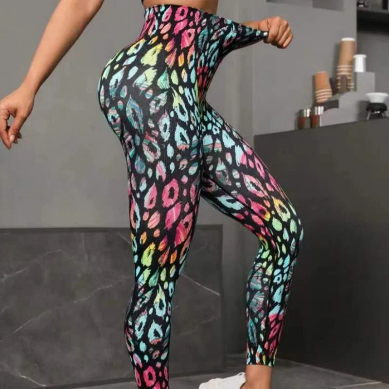 3D Print Tie Dye Sports Seamless  Leggings
