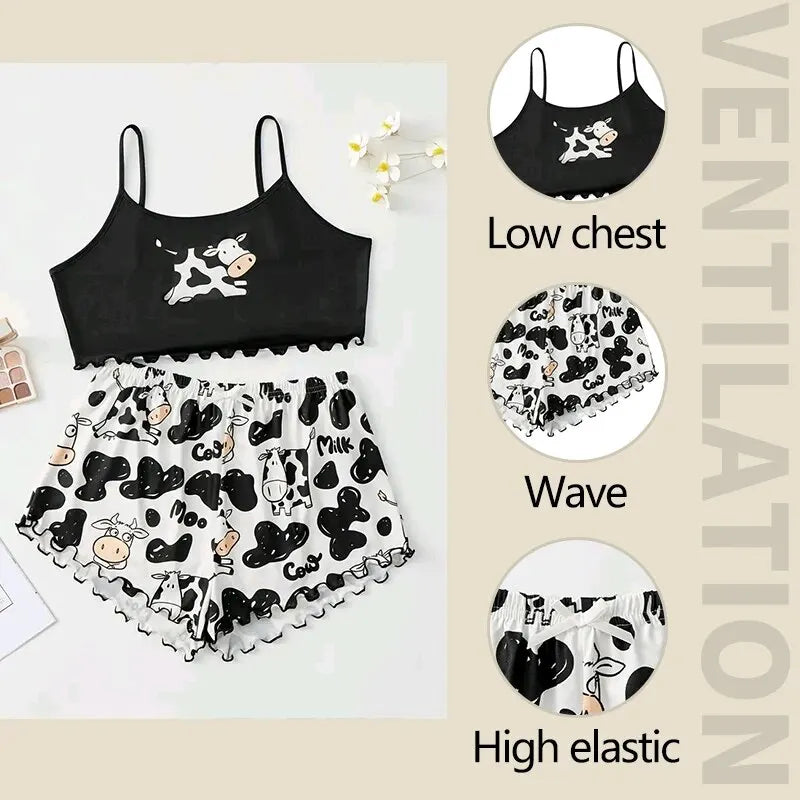 Sleepwear Pajama Set Camisole And Shorts