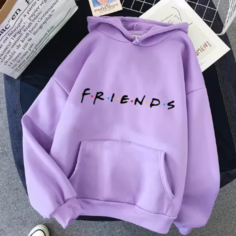 Friends Print Hoodie Long Sleeve Pullover