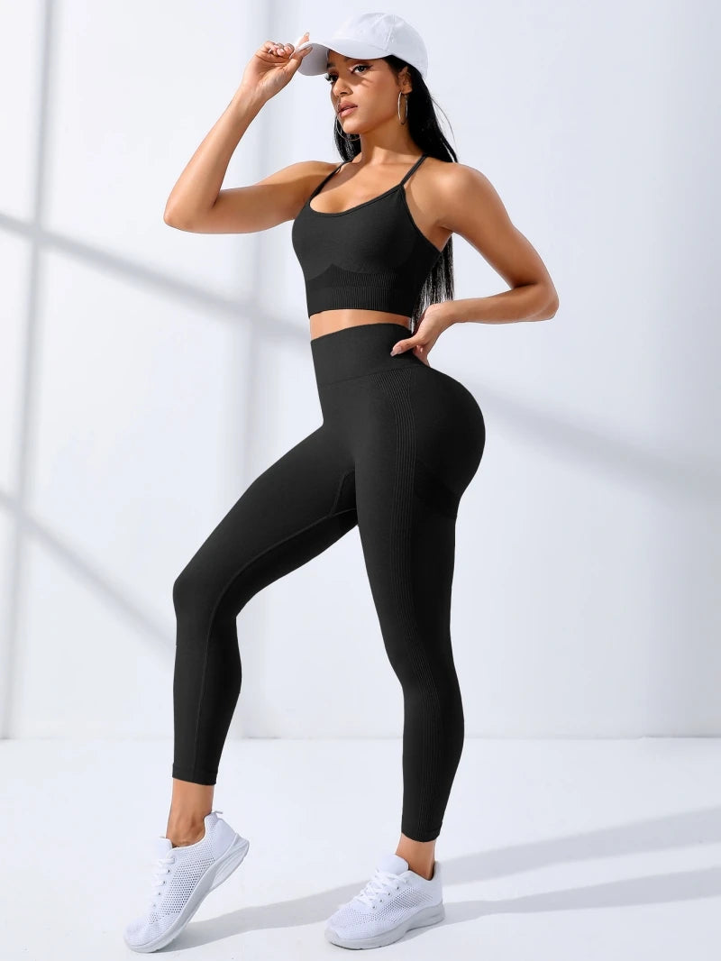 Women Yoga Set 2/Pcs Seamless Workout Outfits