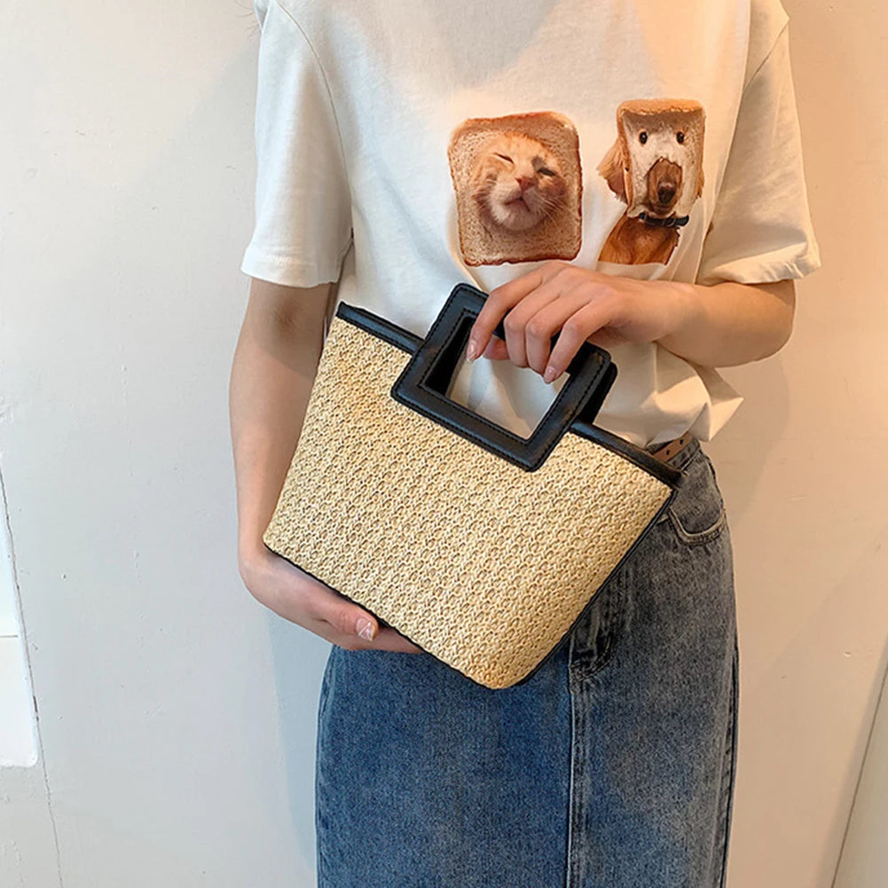 Simple Straw Large Capacity Versatile Weaving Bag