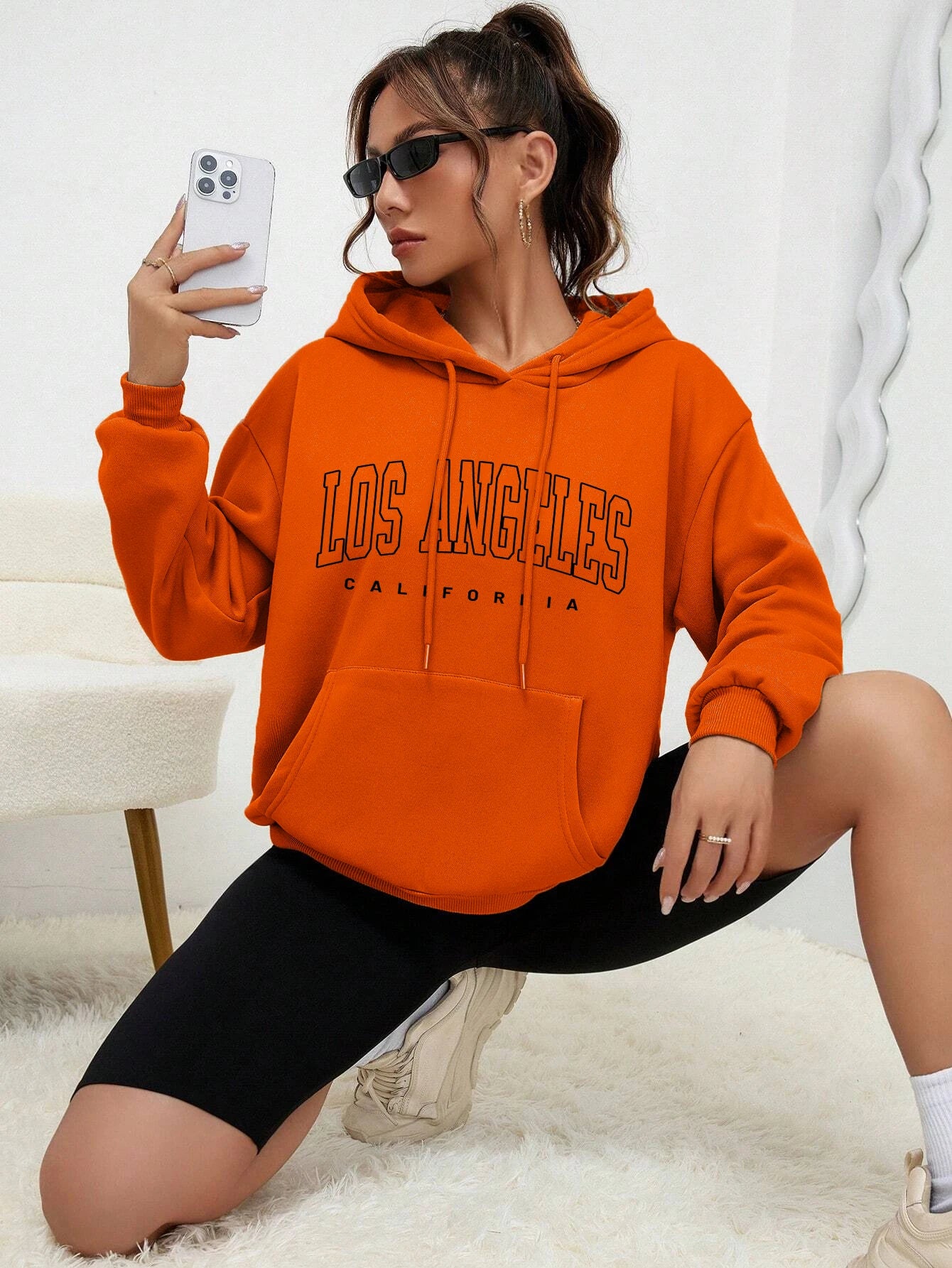 Los Angeles Art Letter Design Women Streetwear