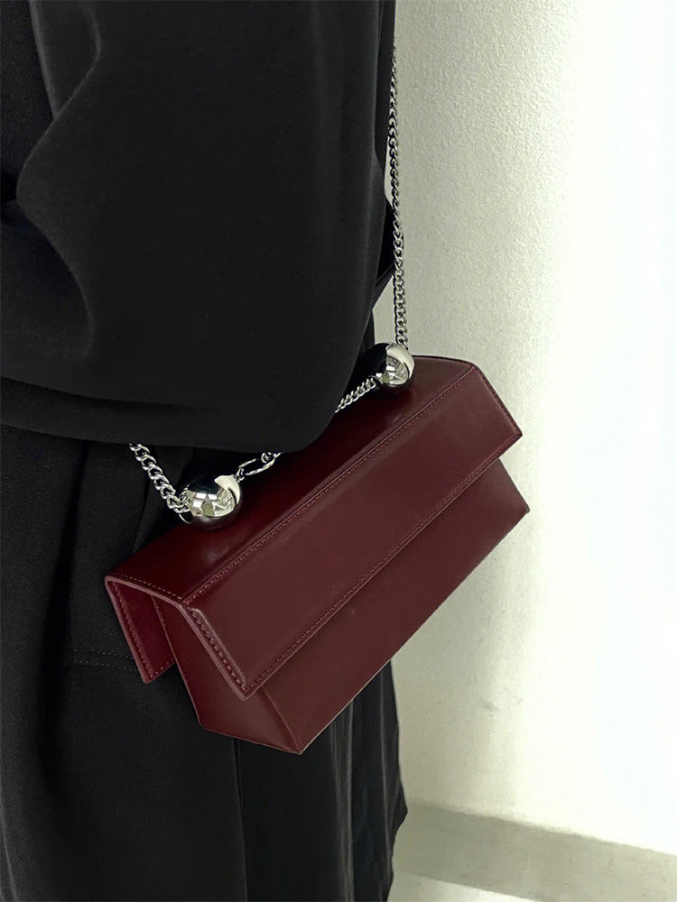 Genuine Leather Burgundy Bridal Wedding Bag