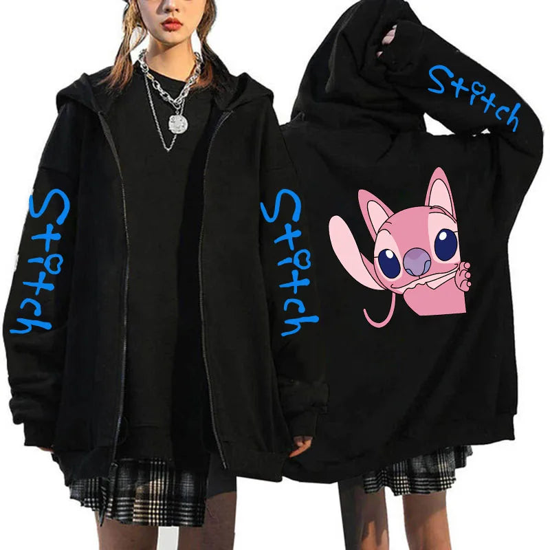 Zipper Disney Stitch Zip Up Hoodies