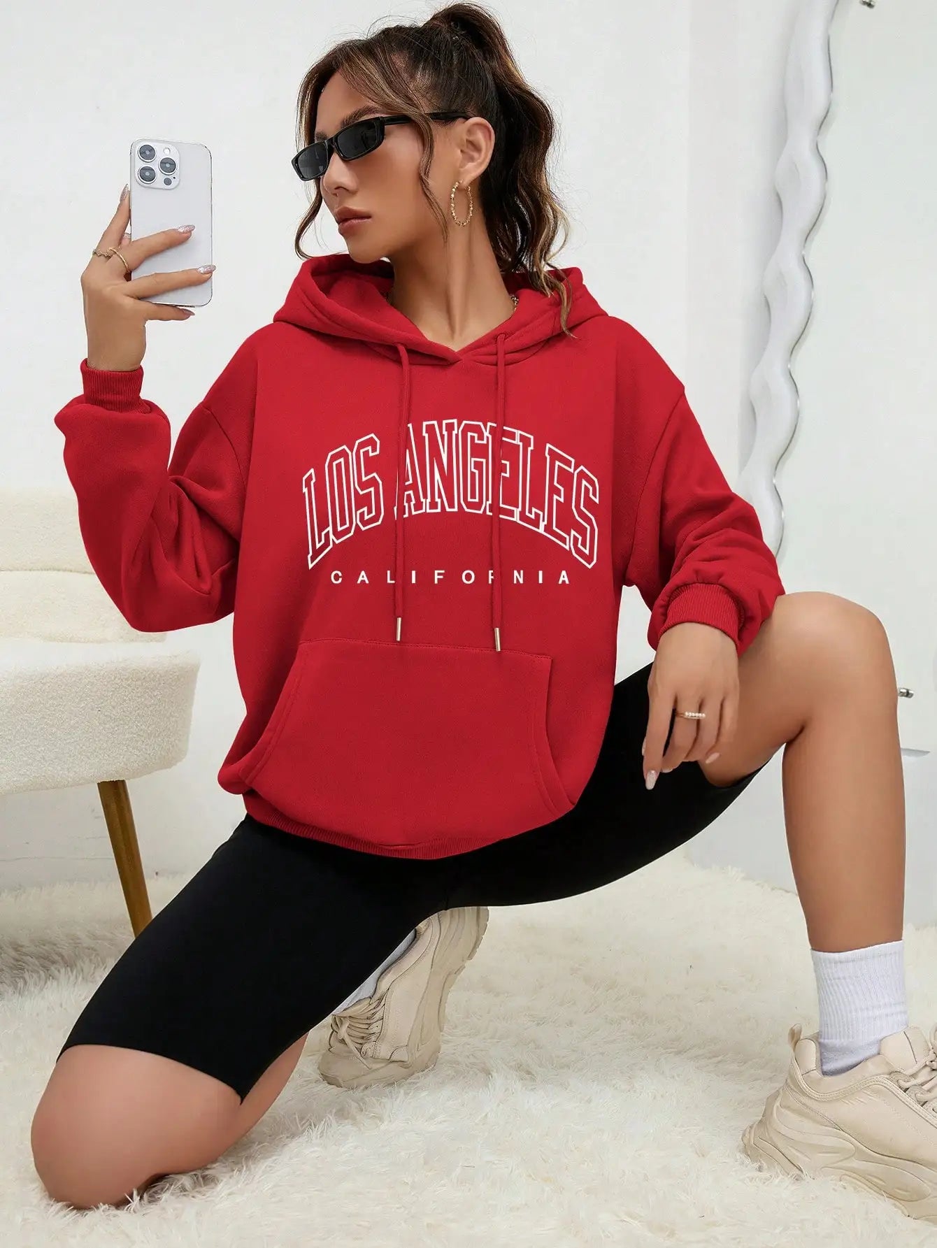 Los Angeles Art Letter Design Women Streetwear