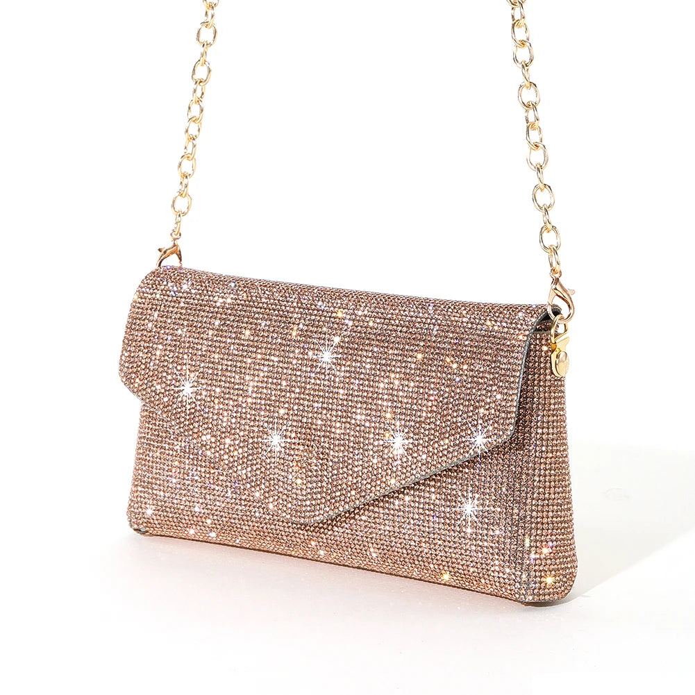 Rhinestone Women Shiny Evening Envelope Clutch Bag