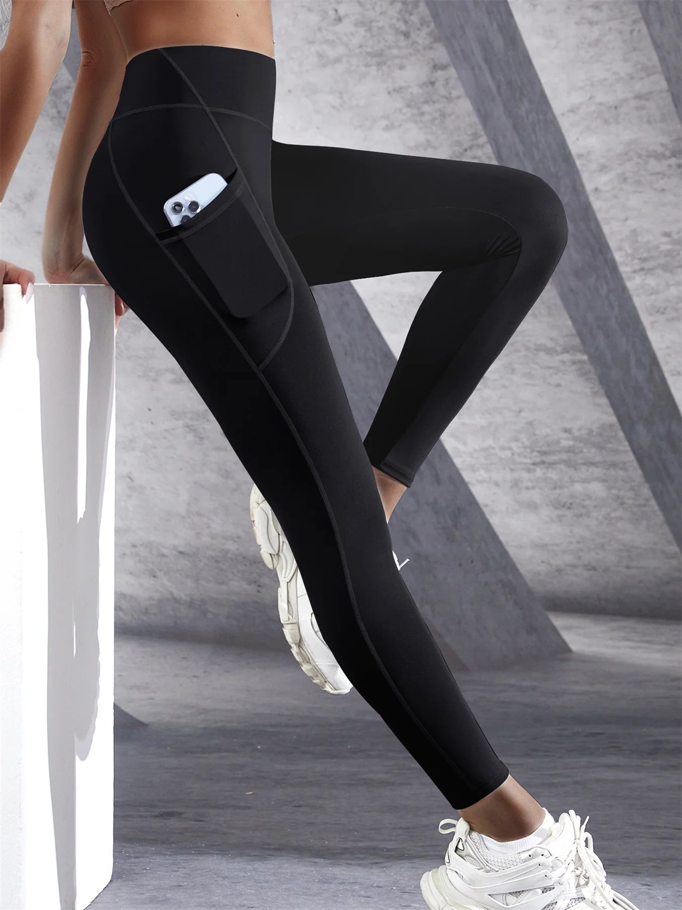 High Waist Stretch Yoga Pants With Pockets