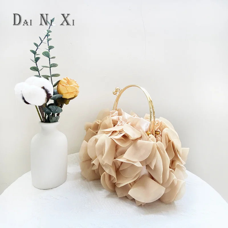 Luxury Silks Flower Clutch Bag