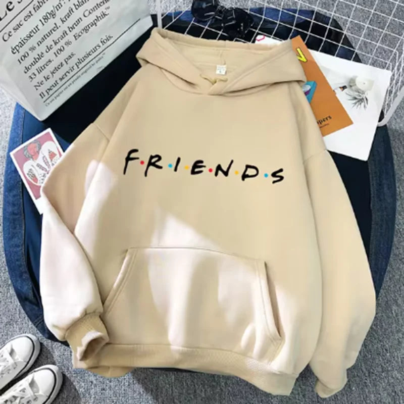 Friends Print Hoodie Long Sleeve Pullover