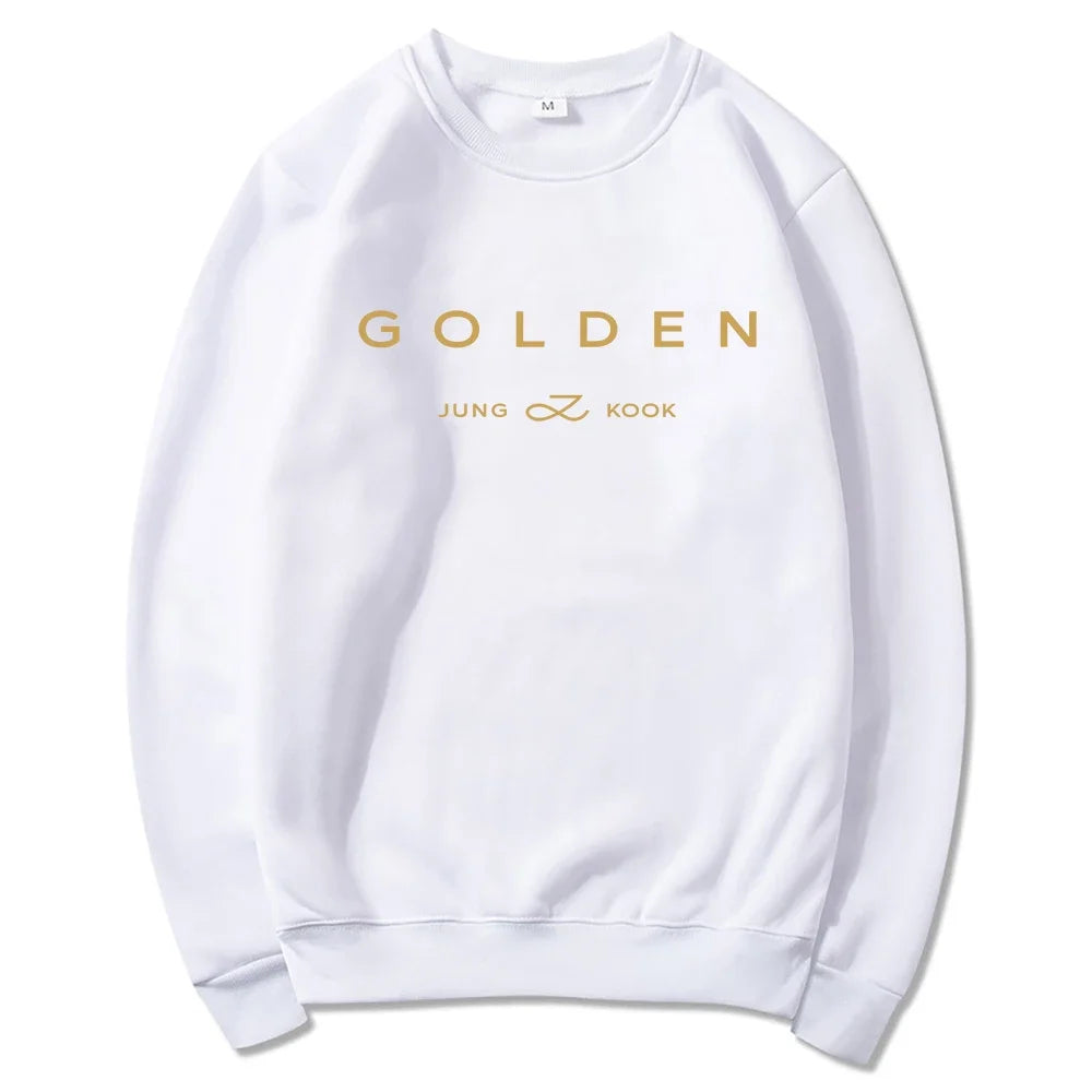 Letter Print Golden Pullovers Sweatshirts