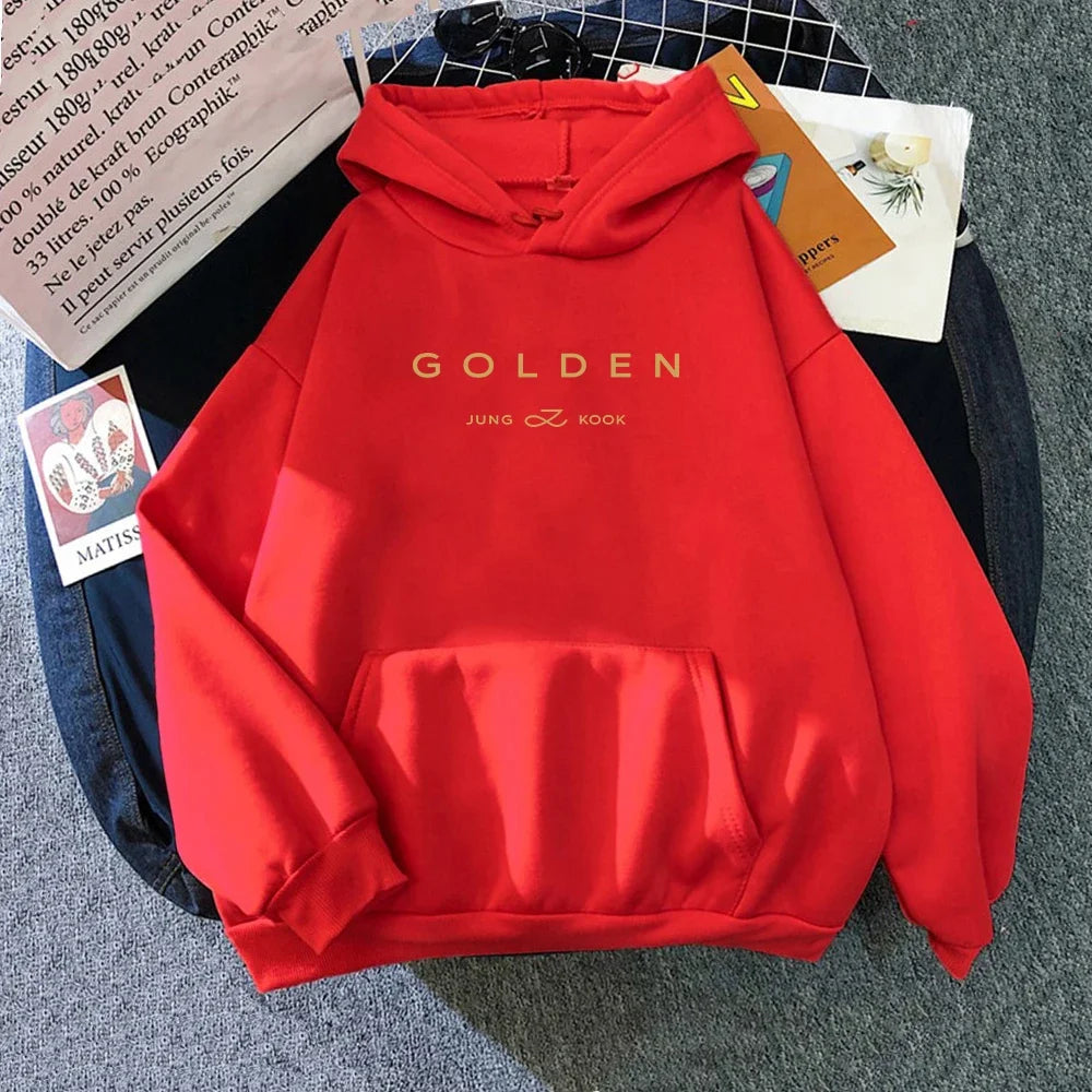 Letter Print Golden Pullovers Sweatshirts