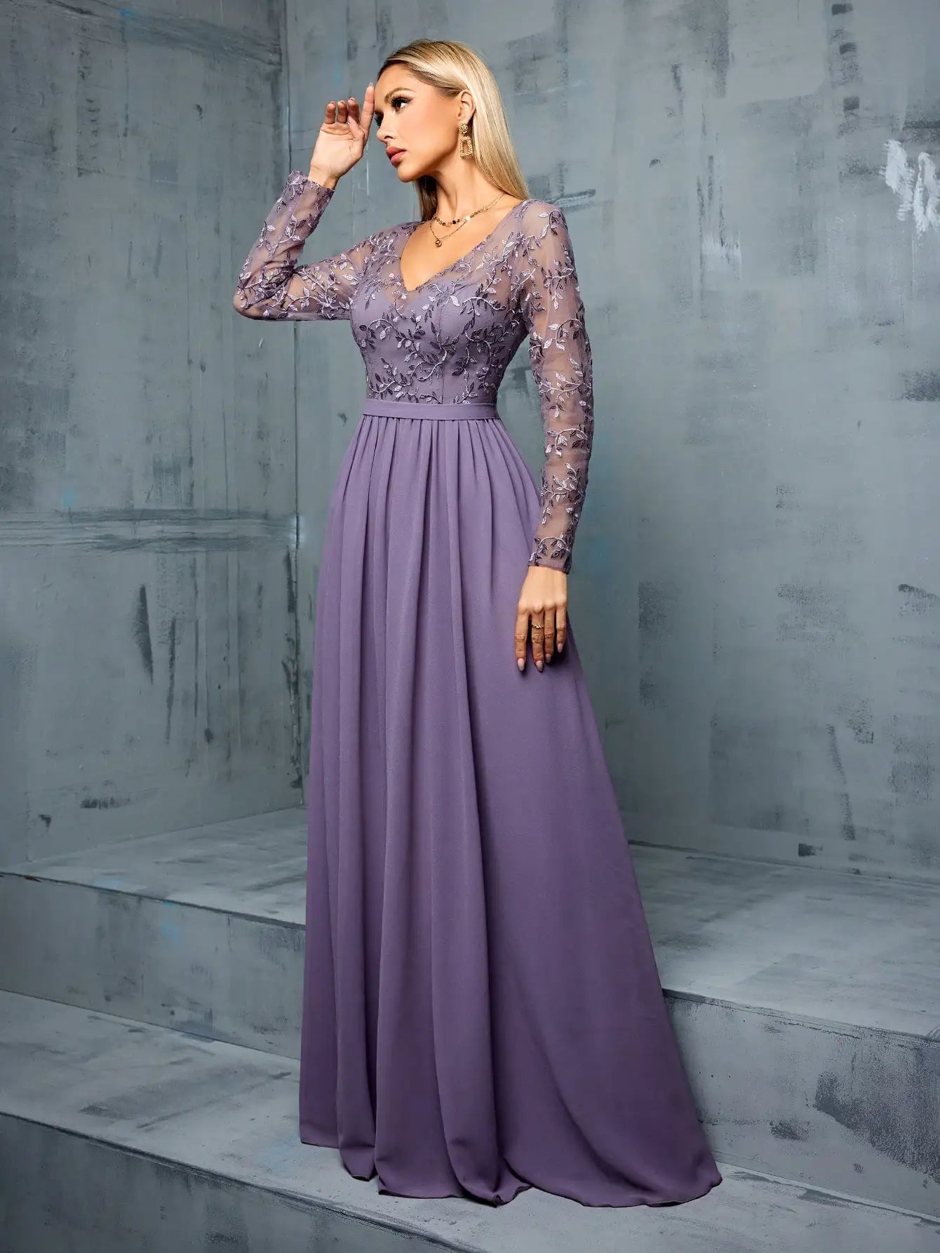 Women's Purple Dinner Dress