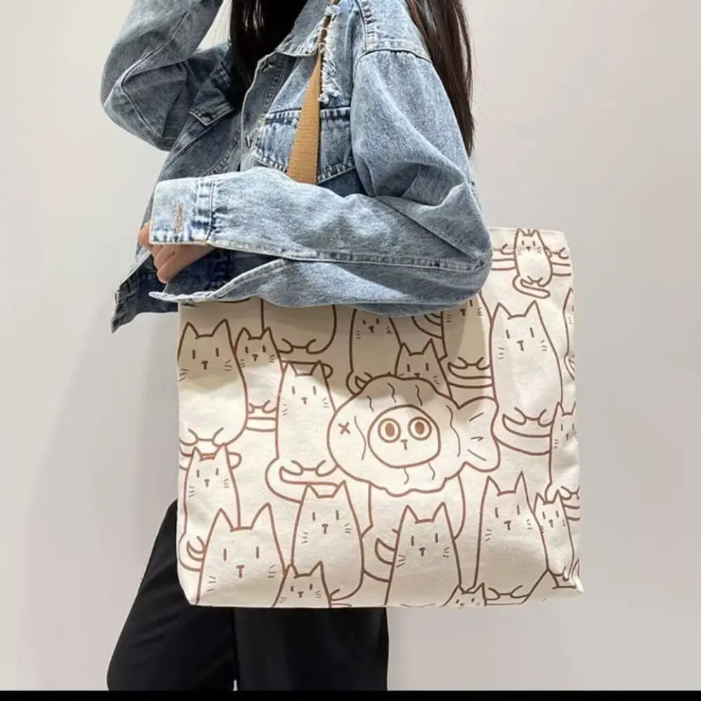 New Lazy Design Print Tote Bag