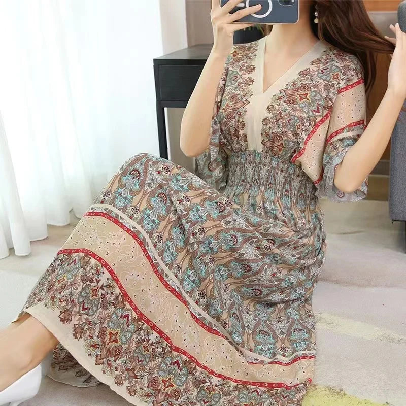 Maxi Long Print Indian Bohemian Dress