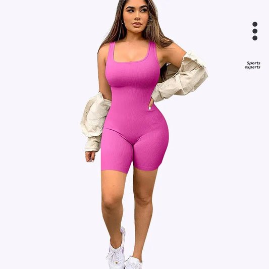 Seamless One-Piece Short Gym Suit