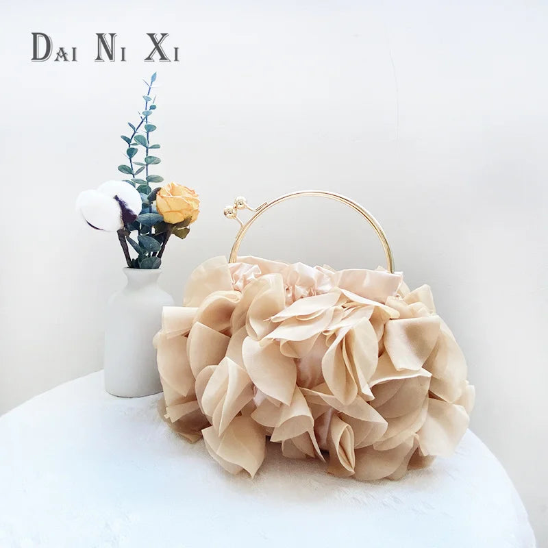 Luxury Silks Flower Clutch Bag