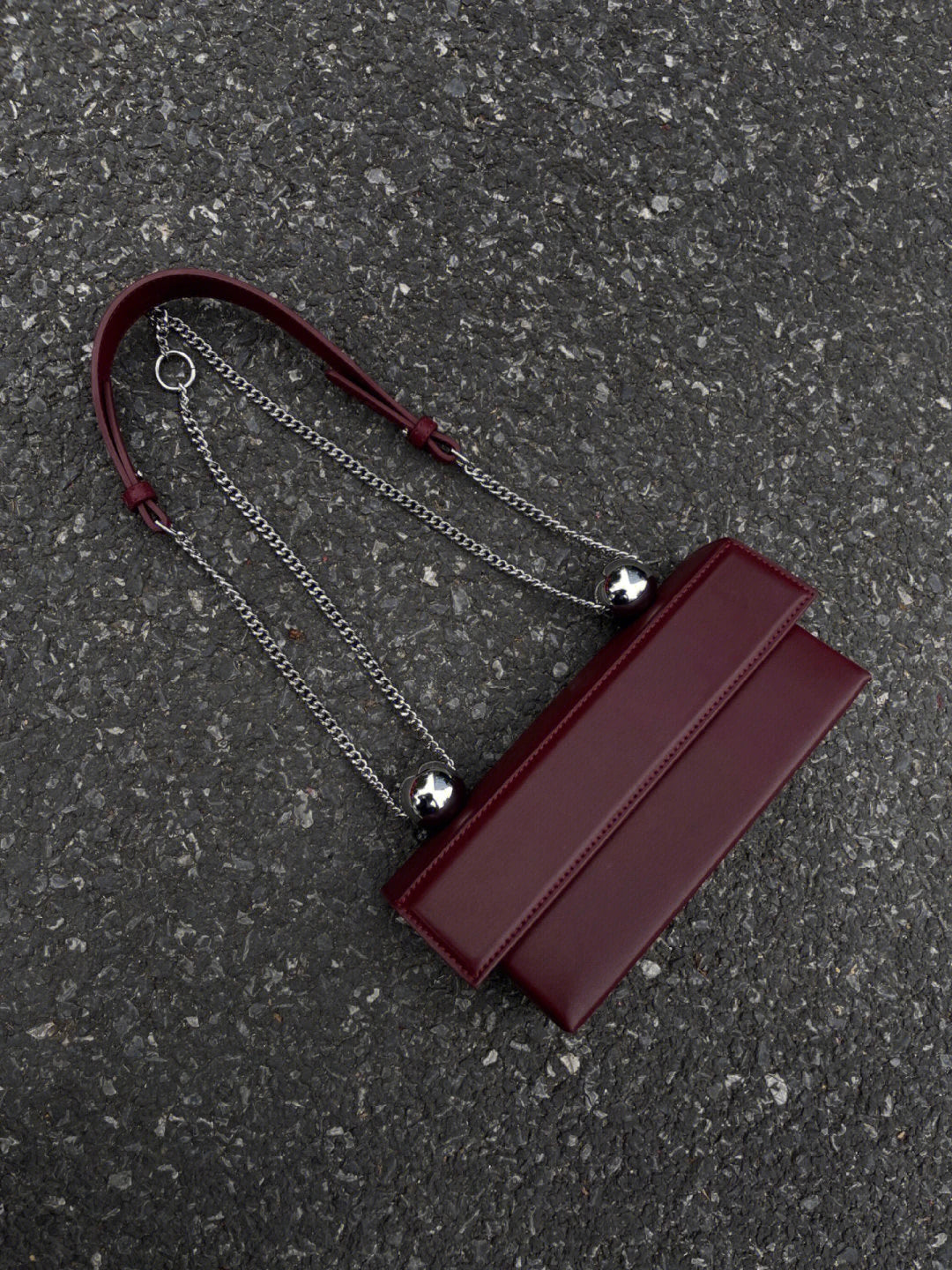 Genuine Leather Burgundy Bridal Wedding Bag