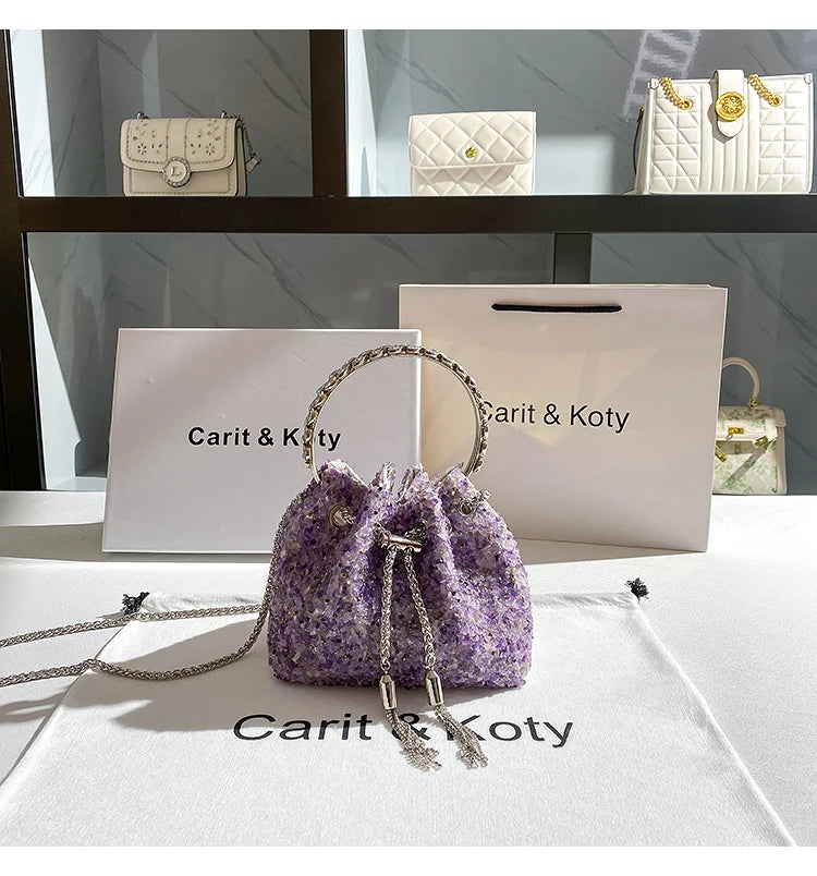 Luxury Designer Colorful Stones Evening Clutch Bag